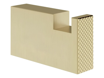 На изображении товар Крючок Gessi Inverso, 35hх15x60 мм, настенный, цвет Brushed Brass PVD от официального представителя в Москве
