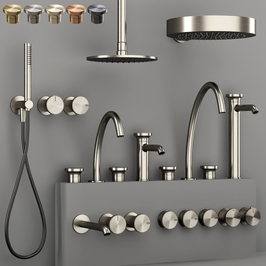 Смеситель Gessi Origini, настенный, на 2 выхода, с переключателем, внешние части, цвет Black Metal Brushed PVD - изображение 6
