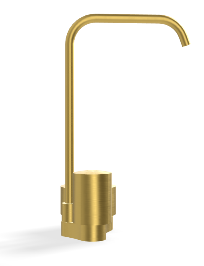 Смеситель для раковины Carlo Frattini SO, без ручек, c вращающимся изливом Ø10 мм, донным клапаном Click-Clack, 2 гибкими шлангами, L-149 мм, цвет золото брашированное - изображение 2