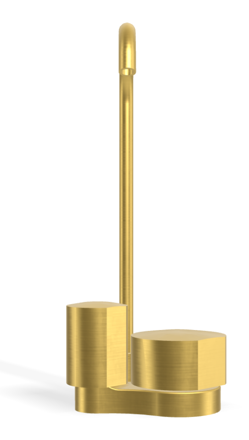 Смеситель для раковины Carlo Frattini SO, без ручек, c вращающимся изливом Ø10 мм, донным клапаном Click-Clack, 2 гибкими шлангами, L-149 мм, цвет золото брашированное - изображение 1