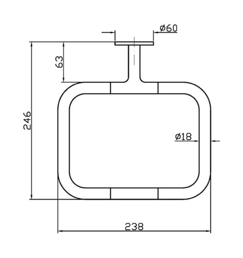 Полотенцедержатель-кольцо Zucchetti Pan, настенный, цвет Brushed Metal Black - изображение 1