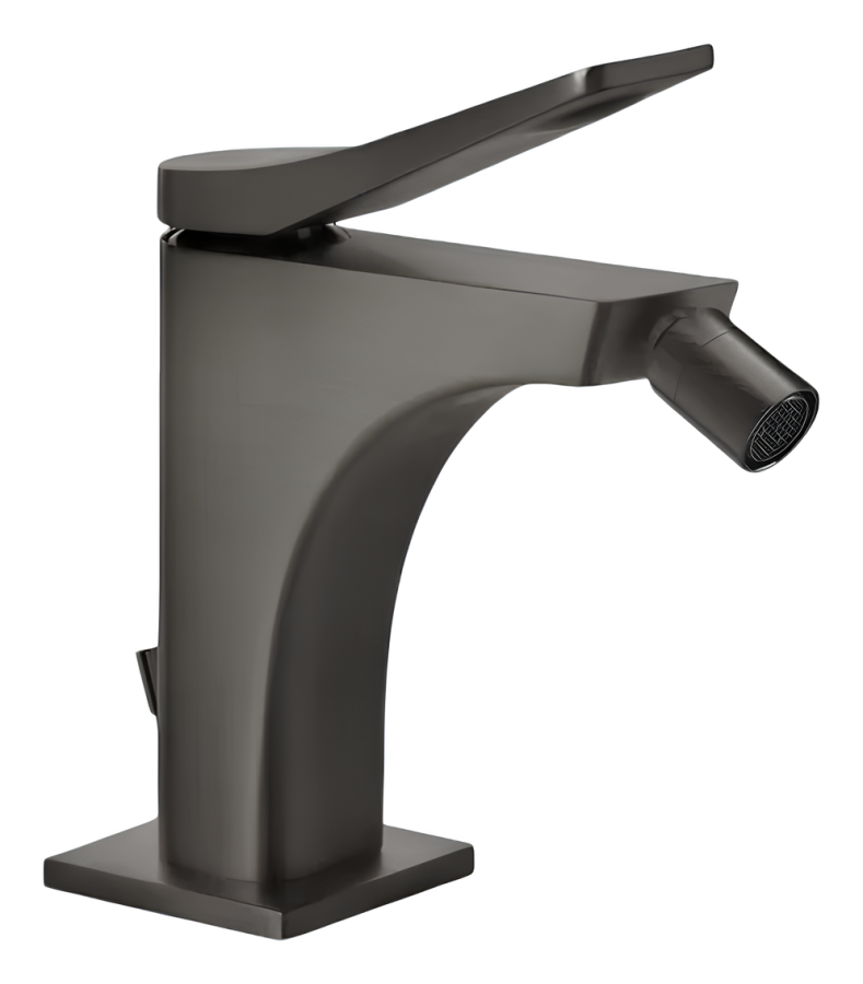 Смеситель для биде Gessi Rilievo, 50x147 мм, однорычажный, с донным клапаном, цвет Black Metal Brushed PVD