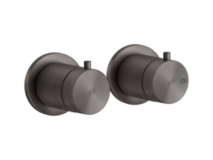 На изображении товар Термостат Gessi 316, встраиваемый, на 2 выхода, цвет Black Metal Brushed PVD от официального представителя в Москве