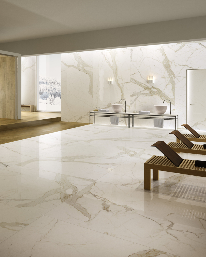 FMG Maxfine Керамогранит Marmi Calacatta block A lucidato 300x150 - изображение 2