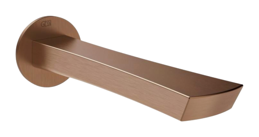 Излив для ванны Gessi Ventaglio, настенный, L-229 мм, цвет Copper Brushed PVD
