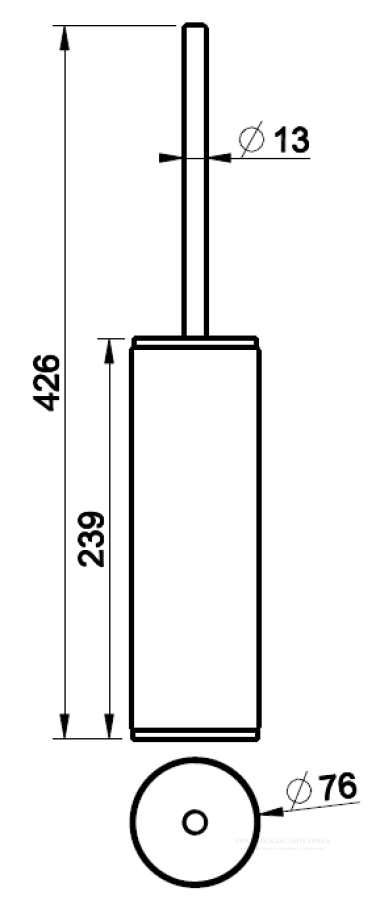 Ёршик Gessi Inciso ⌀76х426 мм, напольный, цвет Black/Warm Bronze PVD - изображение 2