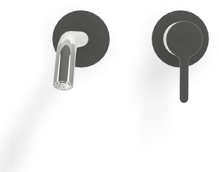 Смеситель для раковины Carlo Frattini Snap, настенный, однорычажный, с донным клапаном Click-Clack, излив 158 мм, внешняя часть, цвет хром - изображение 1
