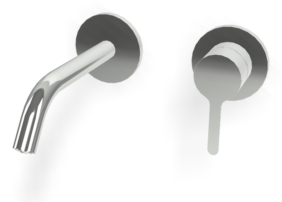 Смеситель для раковины Carlo Frattini Snap, настенный, однорычажный, с донным клапаном Click-Clack, излив 158 мм, внешняя часть, цвет хром