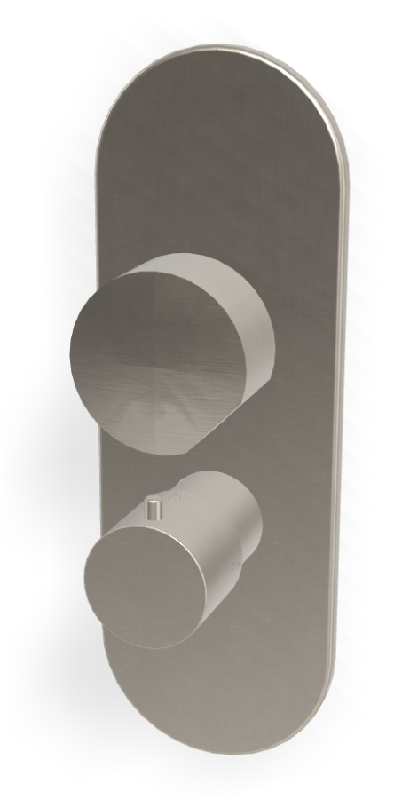 Термостат Carlo Frattini SO, без ручки, с переключателем на 2/3 потребителя, Н-290 мм, внешняя часть, цвет никель брашированный