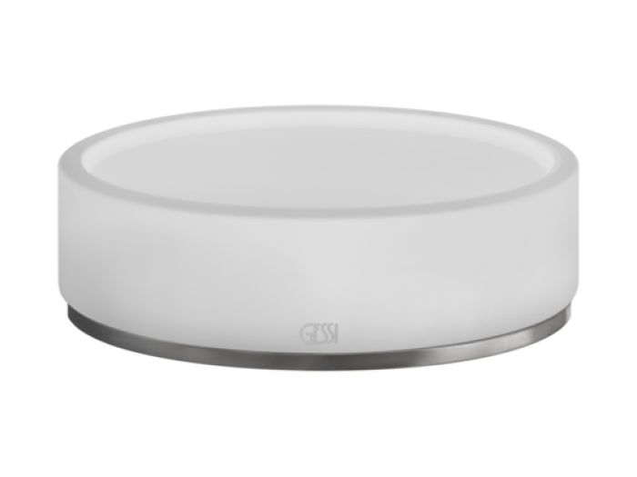 На изображении товар Мыльница Gessi316, настольная, цвет White/Steel Brushed от официального представителя в Москве