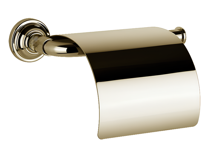 На изображении товар Бумагодержатель Gessi Venti20, с крышкой, цвет Brass PVD от официального представителя в Москве