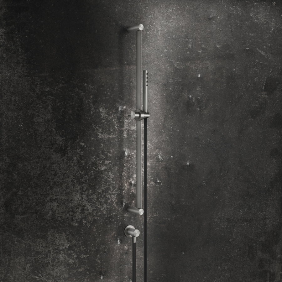 Штанга Gessi 316, настенная, с душевой лейкой, h828 мм, цвет Steel Brushed - изображение 2