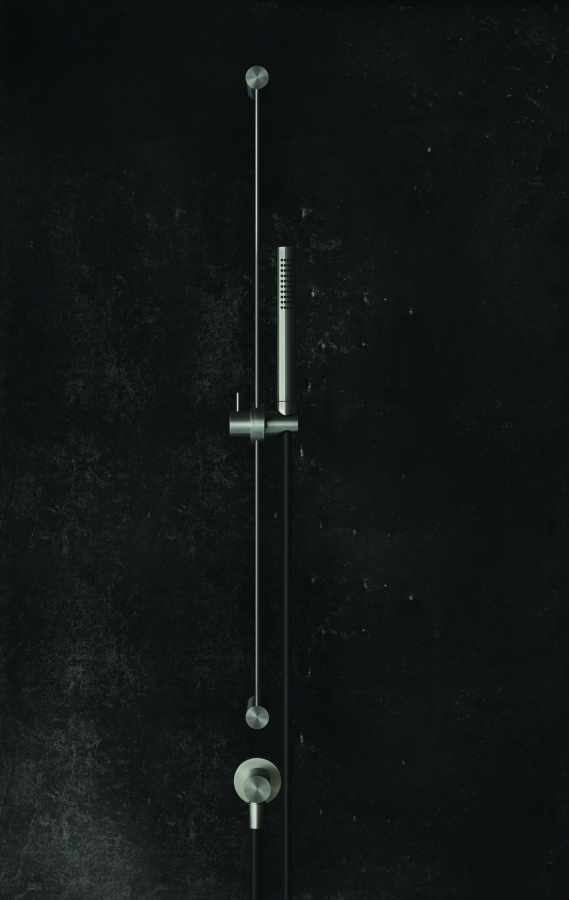 Штанга Gessi 316, настенная, с душевой лейкой, h828 мм, цвет Steel Brushed - изображение 1