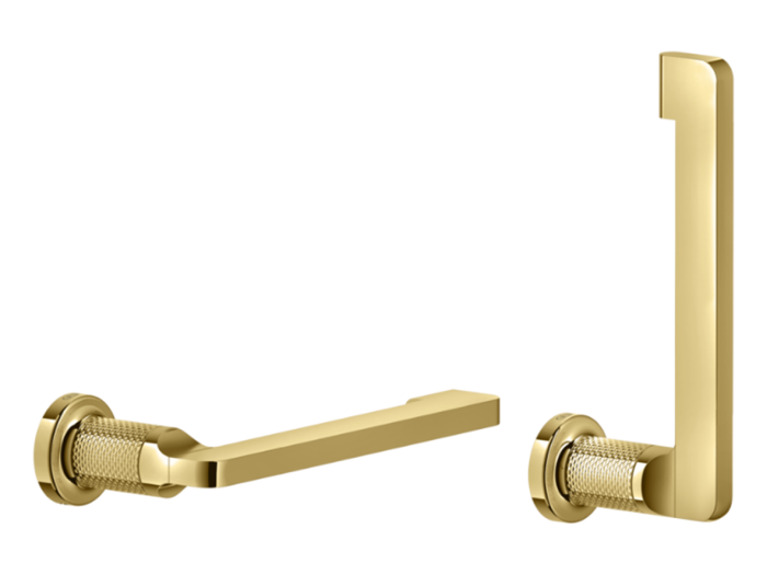 На изображении товар Бумагодержатель Gessi Inciso, настенный, цвет Gold PVD от официального представителя в Москве