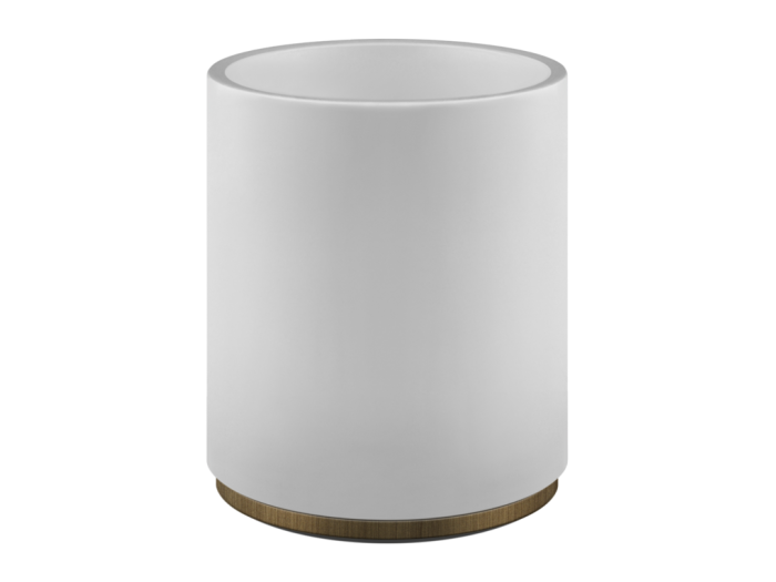На изображении товар Мусорное ведро Gessi Origini ⌀180хh240 мм, цвет White/Antique Brass от официального представителя в Москве