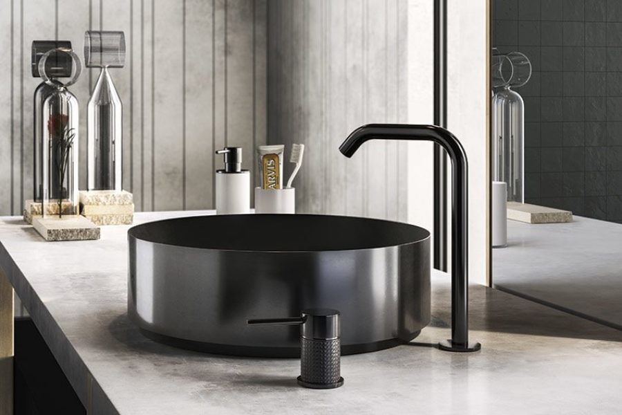Излив для раковины Gessi316, высокий,  H 273 мм, цвет Black Metal Brushed PVD - изображение 1
