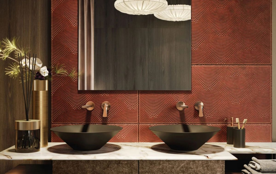 Смеситель для раковины Gessi Ventaglio, настенный, однорычажный, на 2 отверстия, излив 210 мм, встраиваемый, внешняя часть, цвет Brushed Brass PVD - изображение 1