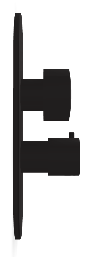 Термостат Carlo Frattini SO, без ручки, с переключателем на 2/3 потребителя, Н-290 мм, внешняя часть, цвет чёрный матовый - изображение 2