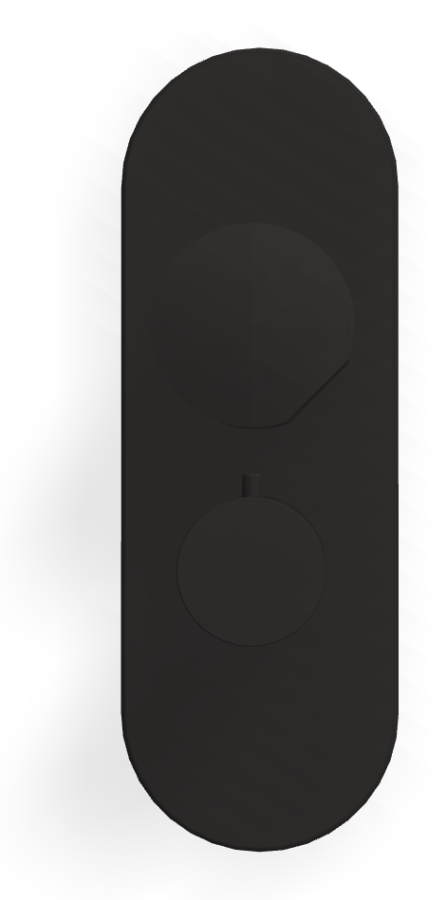 Термостат Carlo Frattini SO, без ручки, с переключателем на 2/3 потребителя, Н-290 мм, внешняя часть, цвет чёрный матовый - изображение 1