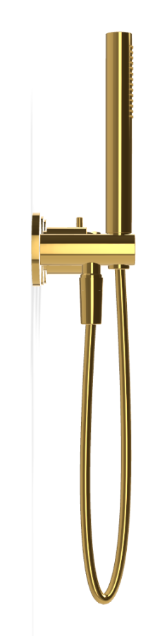 Смеситель для душа Carlo Frattini Spillo Tech, ручка X Collection, на 2 потребителя, с ручным душем, гибким шлангом хромалюкс 1500 мм, внешняя часть, цвет золото - изображение 2