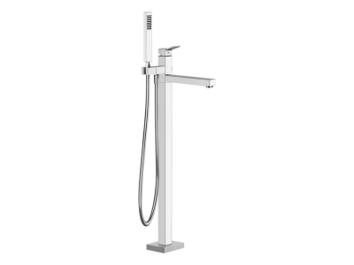 Cмеситель для ванны Gessi Rettangolo К, напольный, с душевой лейкой, внешняя часть, цвет Chrome