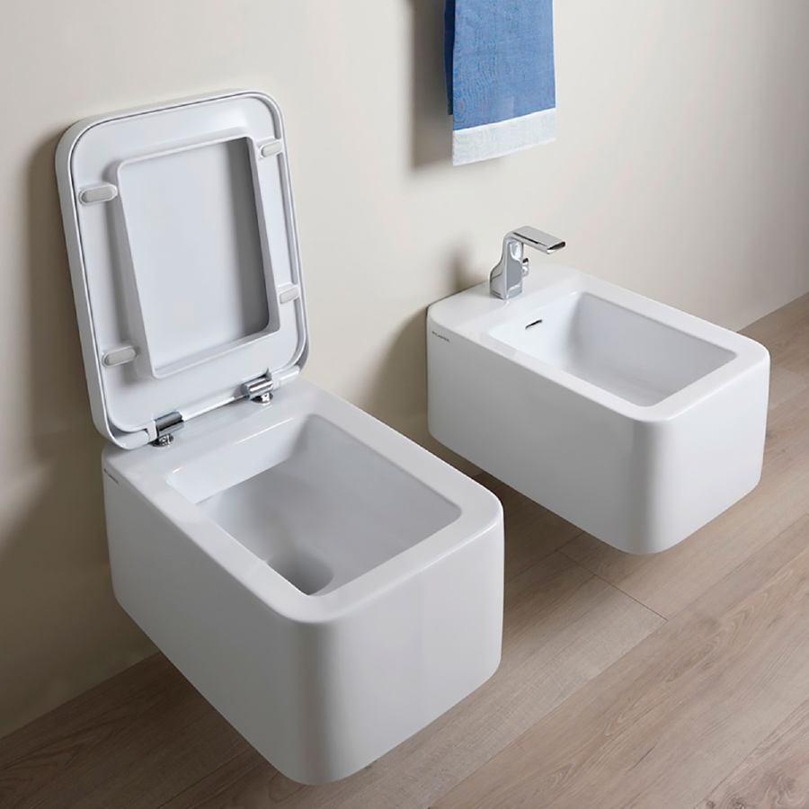 Сиденье для унитаза Flaminia Nile, 480х350 мм, быстросъёмное, с механизмом плавного закрывания soft-closing, цвет Carbone - изображение 6