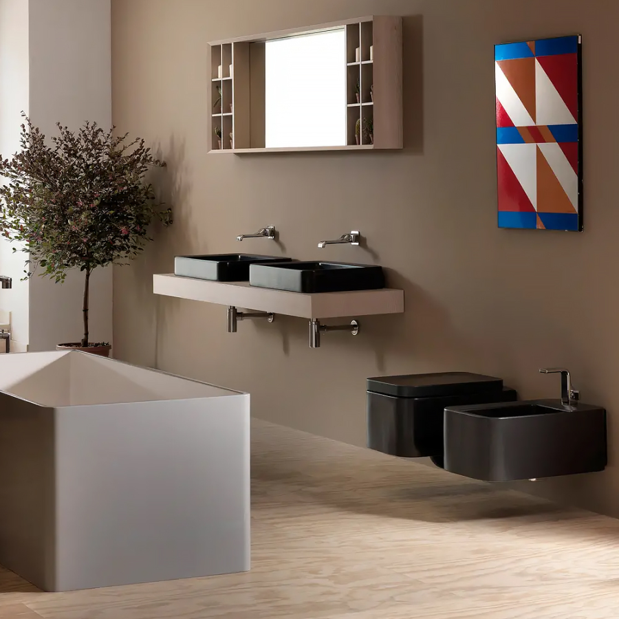 Сиденье для унитаза Flaminia Nile, 480х350 мм, быстросъёмное, с механизмом плавного закрывания soft-closing, цвет Carbone - изображение 5