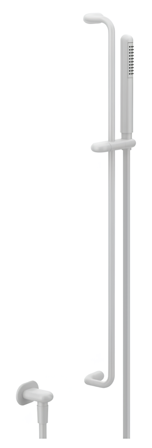 Штанга Gessi Goccia, в комплекте с ручной лейкой, шлангом и вывод воды, цвет Matte White
