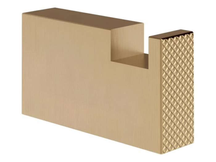 На изображении товар Крючок Gessi Inverso, 35hх15x60 мм, настенный, цвет Warm Bronze Brushed PVD от официального представителя в Москве