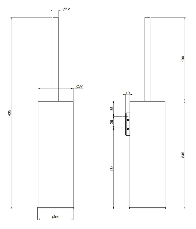 Ёршик Carlo Frattini Spillo Steel, настенный, цвет нержавеющая сталь - изображение 1