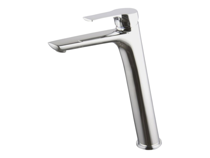 На изображении товар Смеситель для раковины Carlo Frattini Serie 4, с донным клапаном Click-Clack, 2 гибкими шлангами с защитой от перекручивания, Н-296 мм, цвет хром от официального представителя в Москве