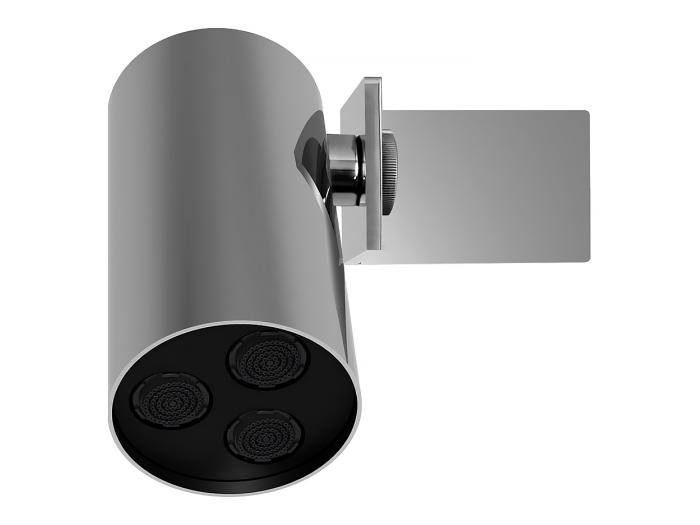 На изображении товар Верхний душ Carlo Frattini O3 Ø80x150h мм, настенного монтажа, внешняя версия, угол наклона 90°, цвет хром от официального представителя в Москве