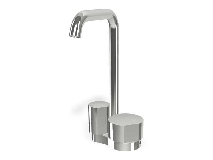 На изображении товар Смеситель для раковины Carlo Frattini SO, без ручек, c донным клапаном Click-Clack, вращающимся изливом Ø18 мм, 2 гибкими шлангами, L-153 мм, цвет хром от официального представителя в Москве