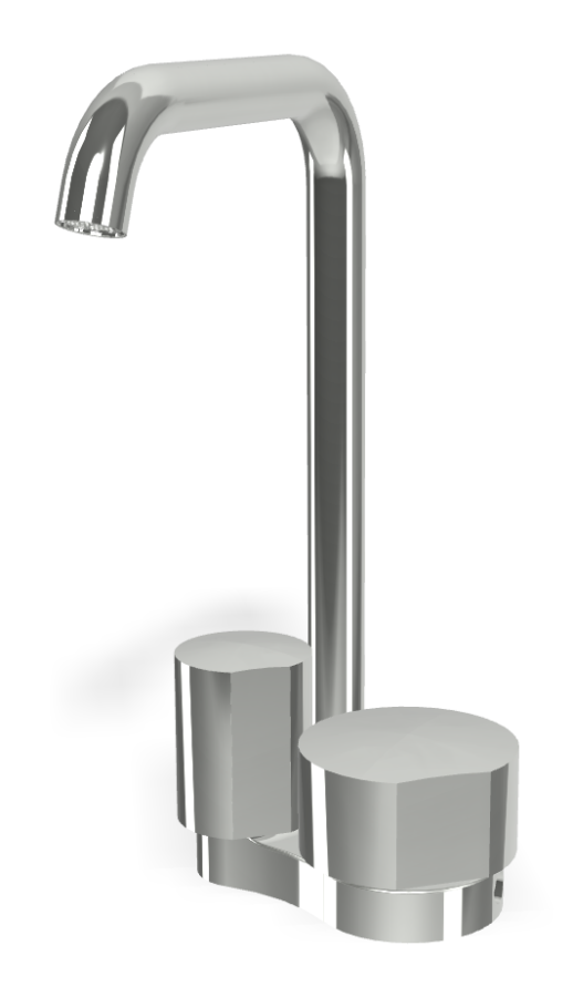 Смеситель для раковины Carlo Frattini SO, без ручек, c донным клапаном Click-Clack, вращающимся изливом Ø18 мм, 2 гибкими шлангами, L-153 мм, цвет хром