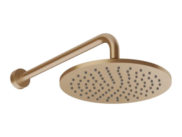 На изображении товар Верхний душ Gessi Origini, поворотный, с защитой от известкового налёта, Ø250 мм, цвет Warm Bronze Br. PVD от официального представителя в Москве