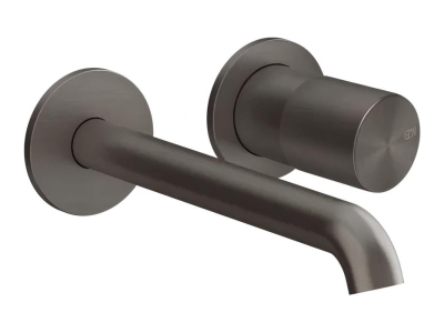 Смеситель для раковины Gessi Habito, встраиваемый, 2 отверстия, настенный, внешняя часть, цвет Black Metal Brushed PVD