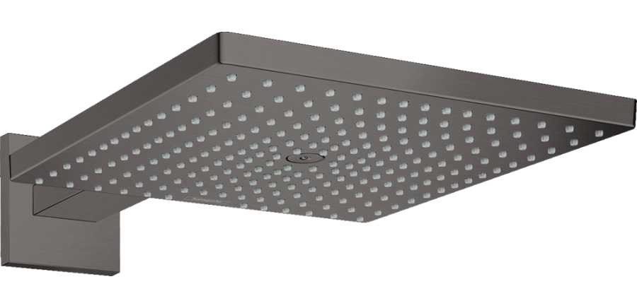 Верхний душ Hansgrohe Raindance E300 Air 1jet, с настенным держателем, цвет черный хром шлифованный