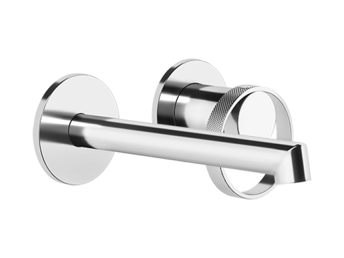 На изображении товар Смеситель для раковины Gessi Anello, настенный, короткий излив, встраиваемый, цвет Chrome от официального представителя в Москве