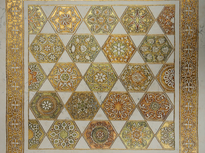 На изображении товар Akros Venezia Камень The Original Taigeta T Biancone Gold 61x61x2 от официального представителя в Москве