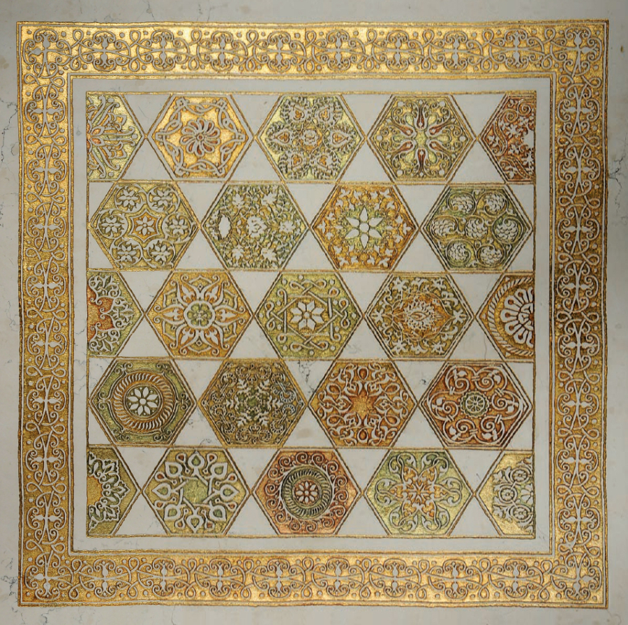 Akros Venezia Камень The Original Taigeta T Biancone Gold 61x61x2