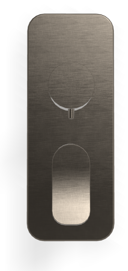 Смеситель для душа Carlo Frattini Flo, настенный, с переключателем на 2-3 потребителя, Н-262 мм, внешняя часть, цвет чёрный хром брашированный - изображение 1