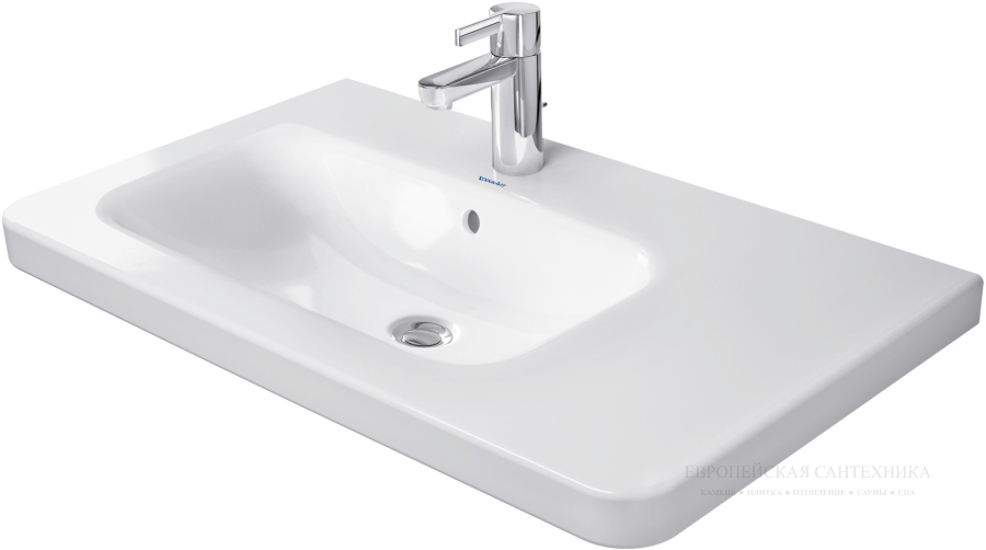 Раковина Duravit DuraStyle для мебели, 800х480 мм, чаша слева, с переливом, 1 отверстие под смеситель, цвет белый с покрытием WonderGliss