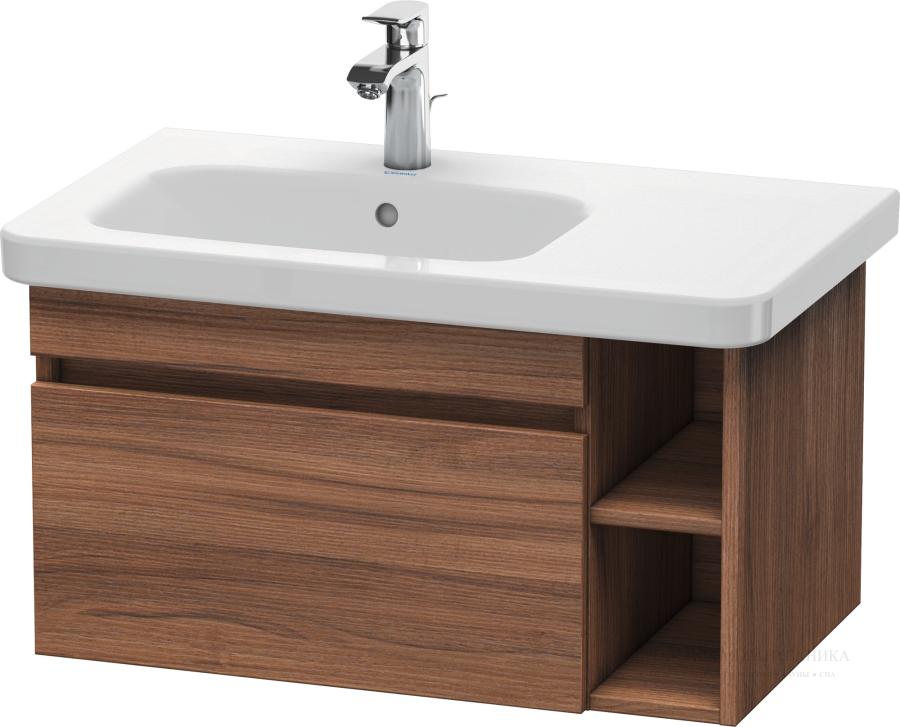 Раковина Duravit DuraStyle для мебели, 800х480 мм, чаша слева, с переливом, 1 отверстие под смеситель, цвет белый с покрытием WonderGliss - изображение 2