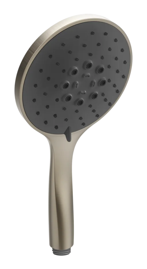 Ручная лейка Gessi Тechnical Accessories, Ø130 мм, 3-режимная, с чёрной вставкой, цвет Finox Brushed Nickel