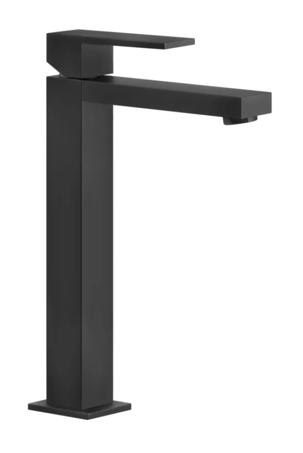 Смеситель для раковины Gessi Rettangolo, высокий, без донного клапана, цвет Matte Black