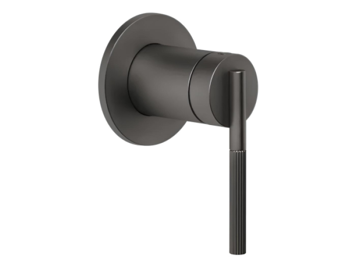 На изображении товар Cмеситель Gessi Ingranaggio, настенный, встраиваемый, внешняя часть, цвет Black Metal Brushed PVD от официального представителя в Москве