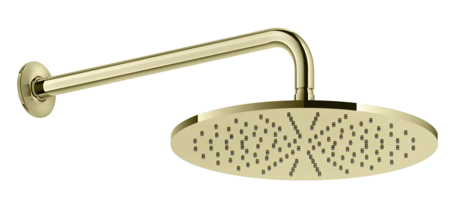 Верхний душ Gessi Inciso, Ø300 мм, настенный, цвет Brass PVD