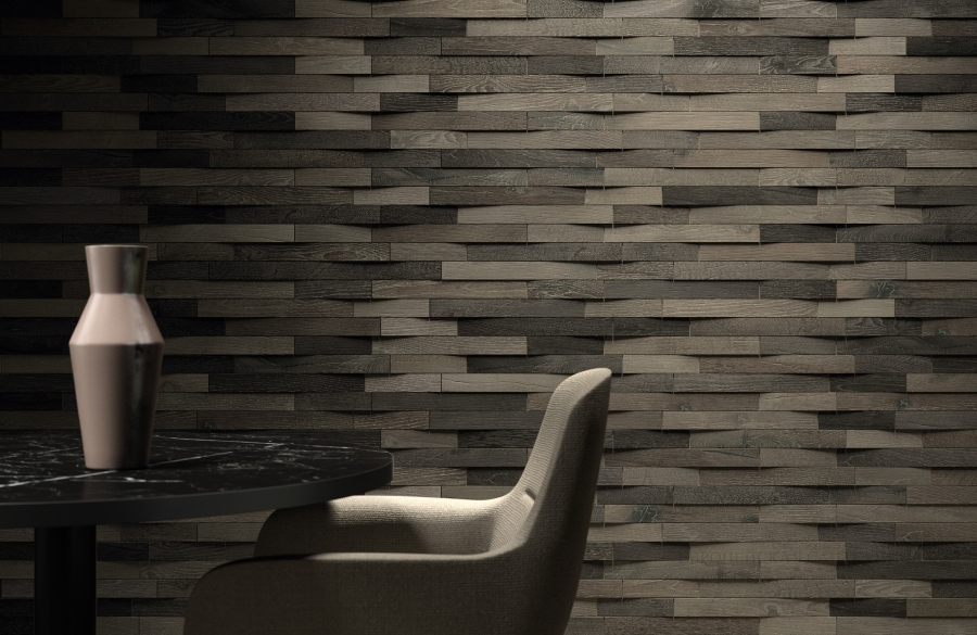 Kronos ceramiche Керамогранит Les Bois Batonnet Dark 3D ret 29x59 - изображение 1