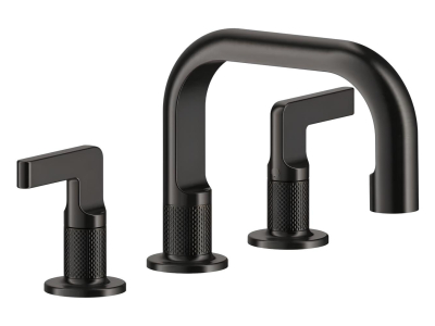 Смеситель для раковины Gessi Inciso, на 3 отверстия, без донного клапана, цвет Black Metal Brushed PVD