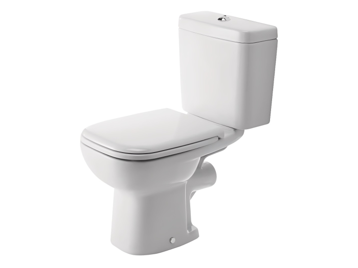 На изображении товар Унитаз напольный Duravit D-Code под бачок, 650 х 355 мм, горизонтальный сток, цвет белый от официального представителя в Москве